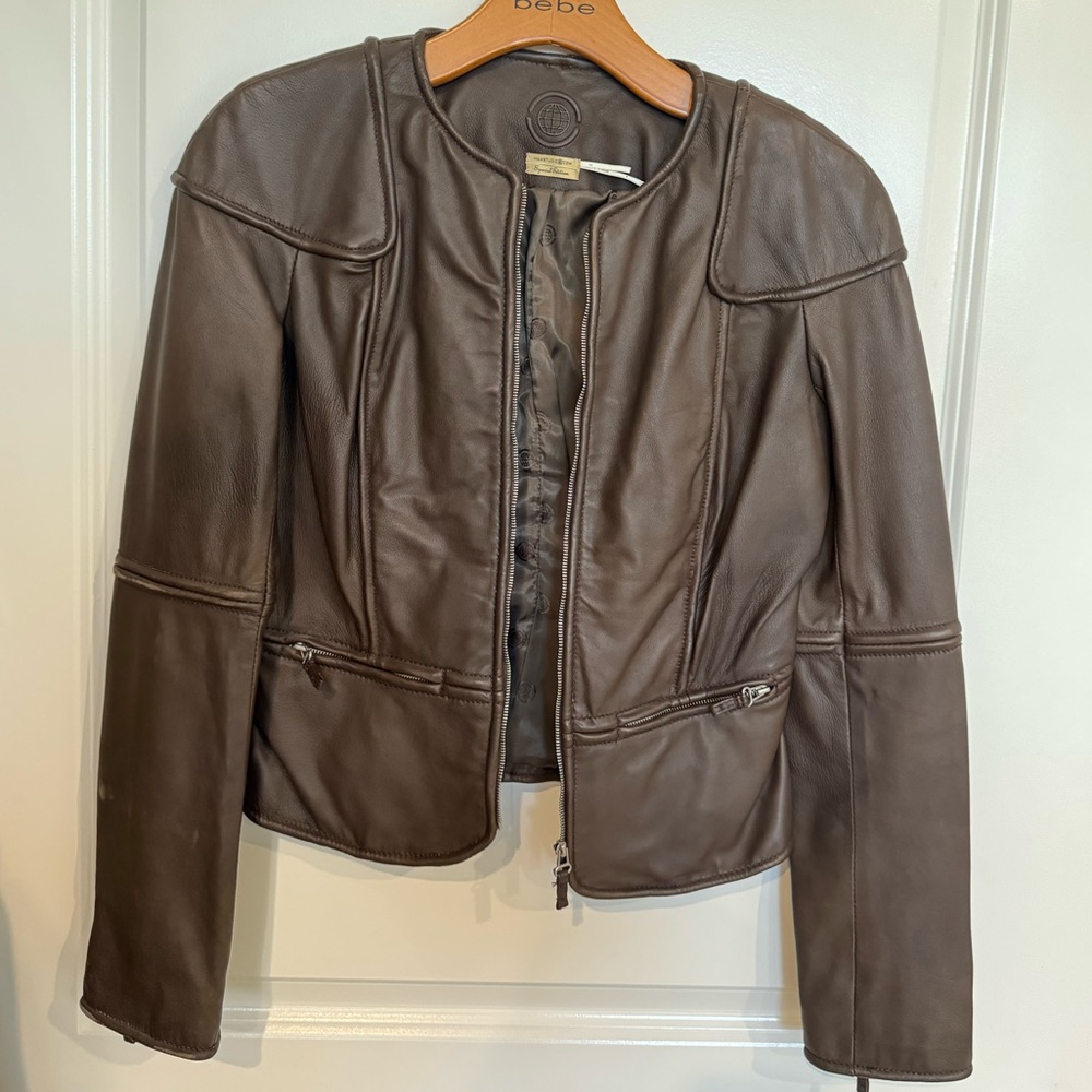 Vintage, Max Studio Special Edition brown leather jacket.